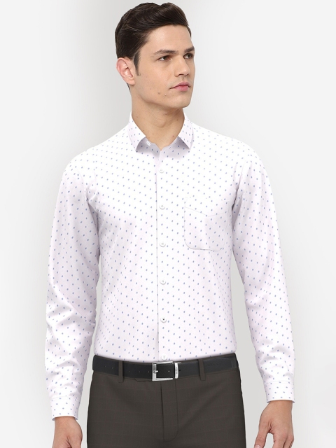 

Peter England Men White Printed Formal Shirt