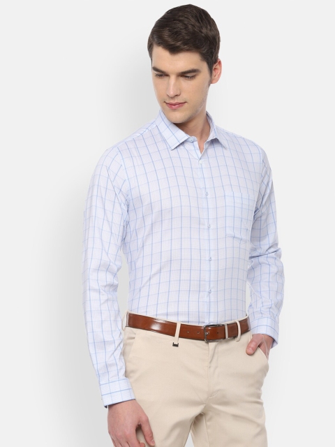 

Van Heusen Men Blue Slim Fit Checked Formal Shirt