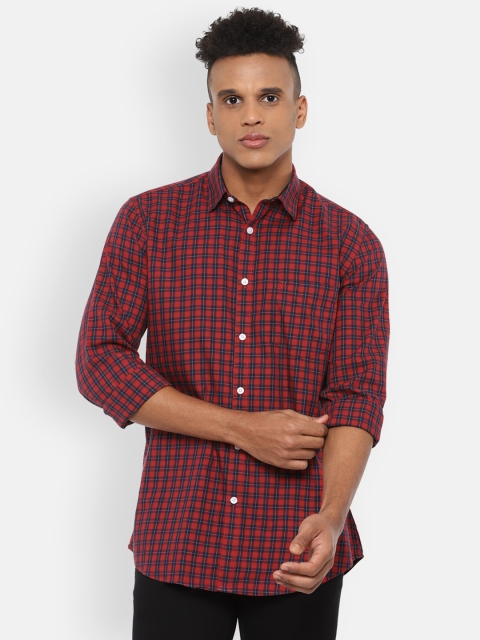 

Van Heusen Sport Men Maroon Slim Fit Checked Cotton Casual Shirt