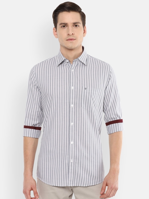 

Van Heusen Sport Men Grey Slim Fit Striped Cotton Casual Shirt