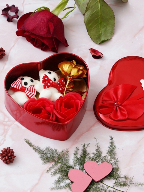 

eCraftIndia Red Heart Shaped Gift Box