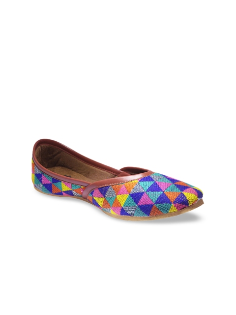 

VEGAN BASICS Women Blue Printed Ballerinas Flats