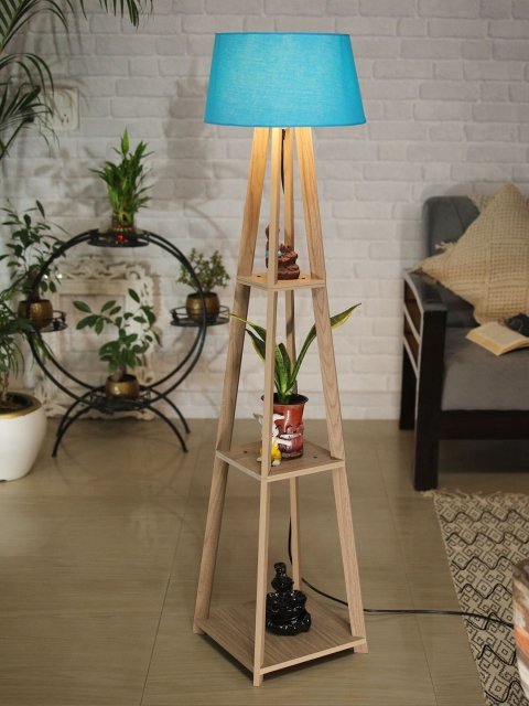 

Homesake Turquoise Blue Faraday Wood Floor Lamp