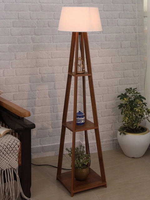 

Homesake White & Brown 3 Layer Shelf Faraday Wood Floor Lamp