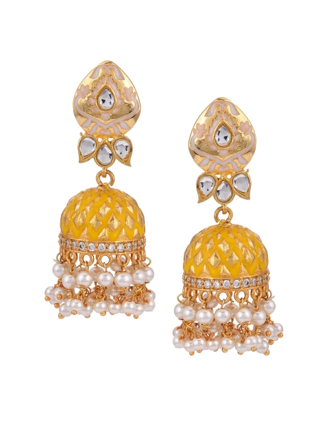 

Tistabene White Contemporary Jhumkas Earrings