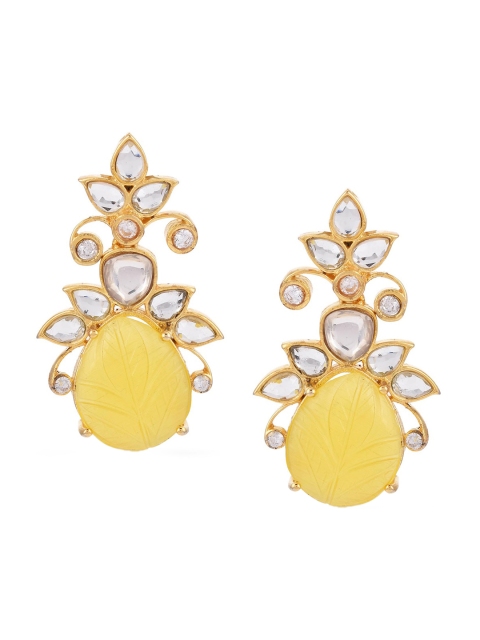 

Tistabene Gold-Toned & Yellow Contemporary Drop Earrings