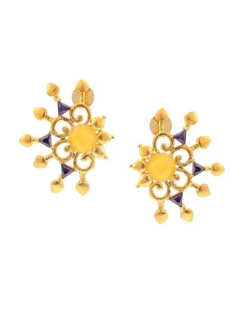 

Tistabene Blue & Gold-Toned Contemporary Studs Earrings