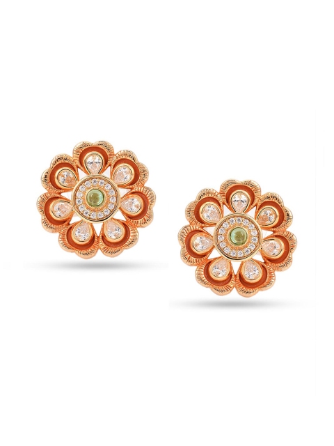 

Tistabene Red & Gold-Toned Contemporary Studs Earrings