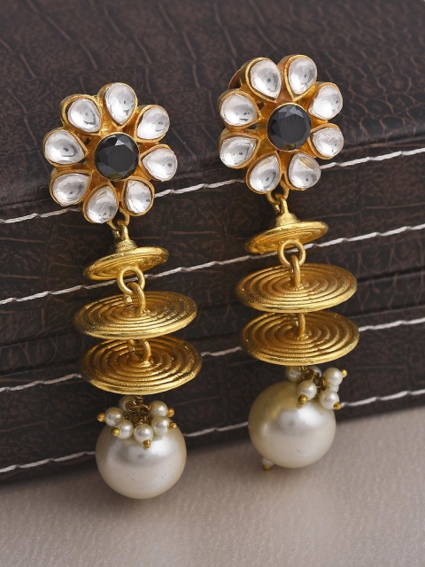 

Tistabene Gold-Plated & White Floral Drop Earrings