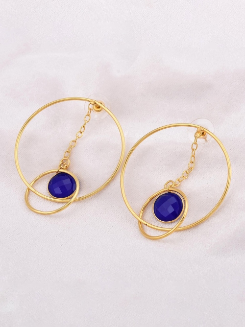 

Tistabene Blue & Gold-Toned Contemporary Drop Earrings