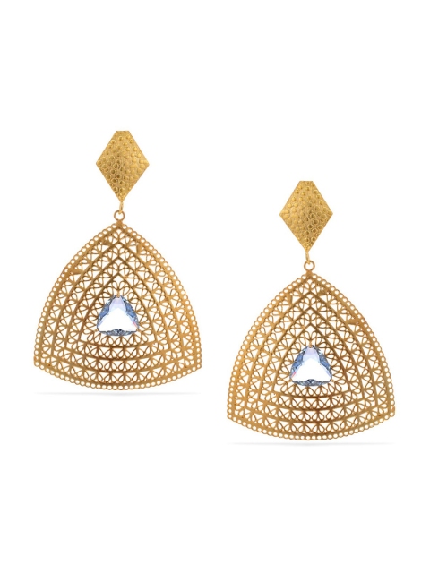 

Tistabene Gold-Toned Contemporary Jali Work Dangler Drop Earrings