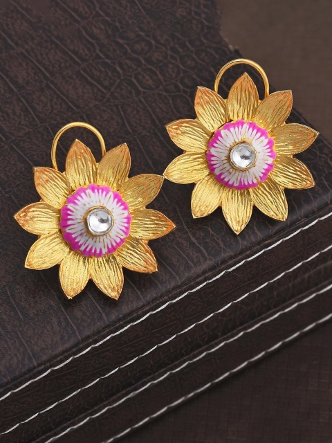 

Tistabene Gold-Plated & White Floral Studs Earrings