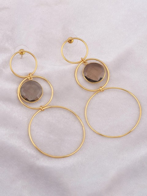 

Tistabene Brown & Gold-Toned Contemporary Drop Earrings