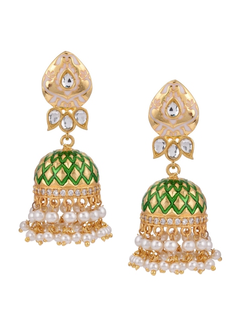 

Tistabene Green Contemporary Jhumkas Earrings
