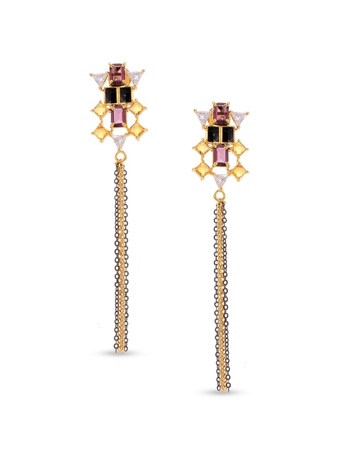 

Tistabene Multicoloured Gold-Plated Contemporary Hoop Earrings, Multi