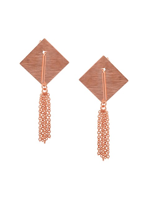 

Tistabene Pink & Rose Gold-Plated Geometric Drop Earrings