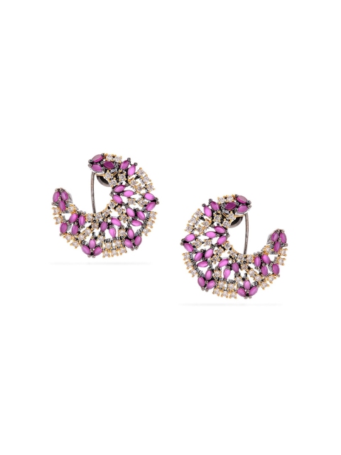 

Tistabene Red Contemporary Rhodium-plated Studs Earrings