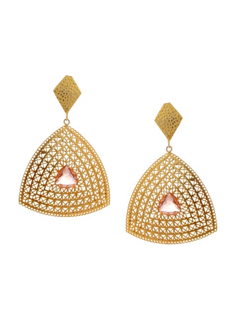 

Tistabene White & Gold-Toned Contemporary Drop Earrings