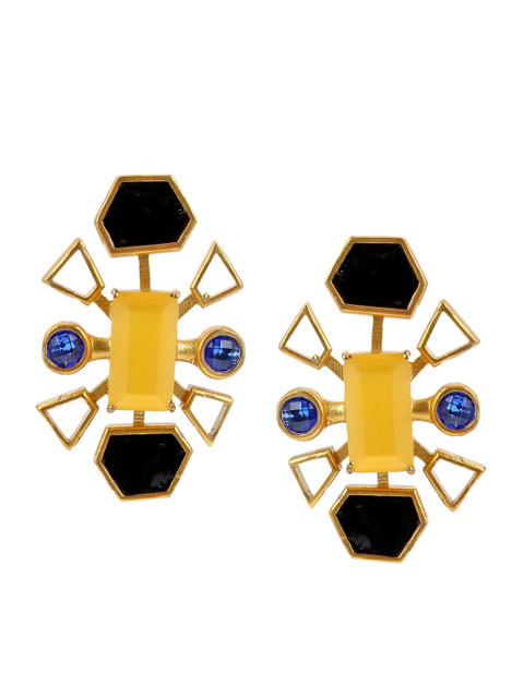 

Tistabene Blue Gold-Plated Contemporary Studs Earrings
