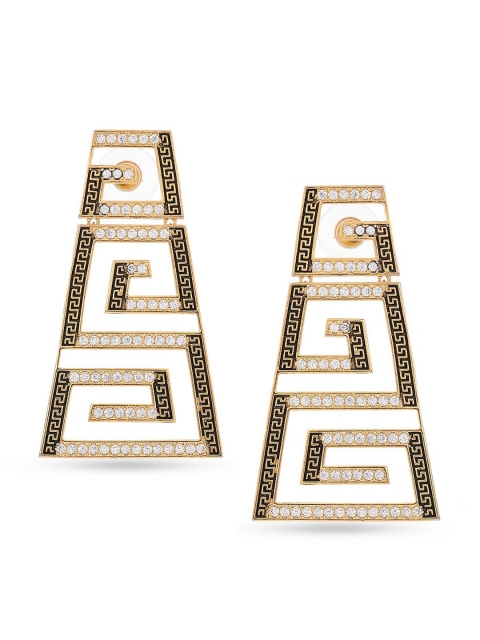

Tistabene Gold-Plated & White Contemporary Drop Earrings