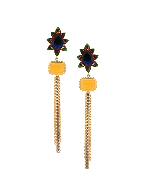 

Tistabene Woman Blue Floral Enameled Dangler Earring