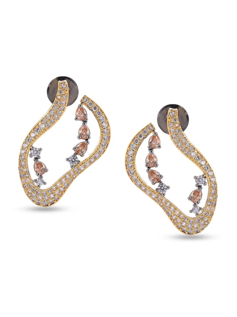 

Tistabene White & Gold-Plated Contemporary Studs Earrings