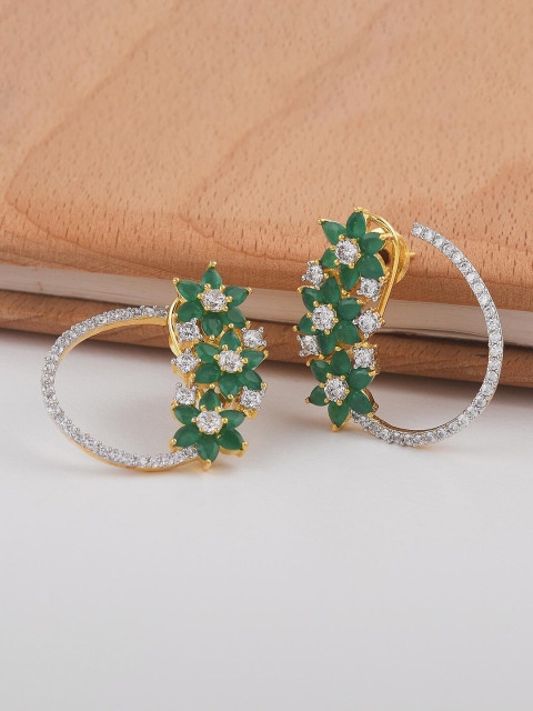 

Tistabene Green Contemporary Gold-plated Hoop Earrings