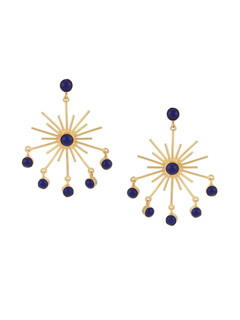 

Tistabene Blue & Gold-Plated Contemporary Drop Earrings