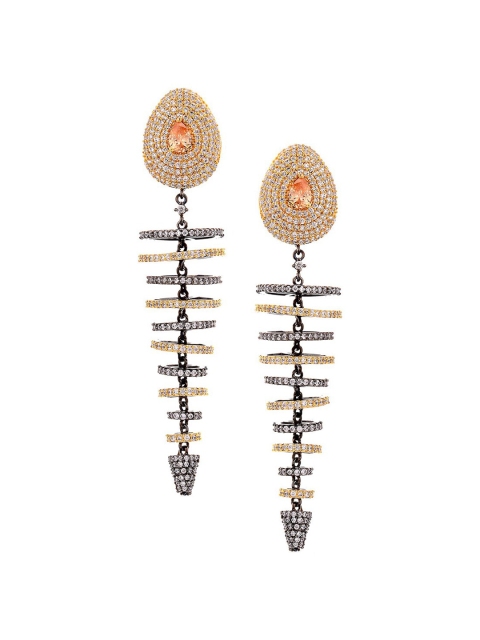 

Tistabene Gold-Toned & Silver-Toned Contemporary Drop Earrings