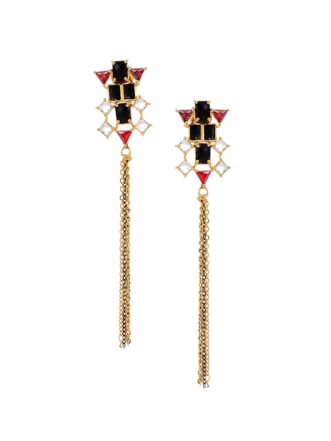 

Tistabene Gold-Plated & White Contemporary Drop Earrings