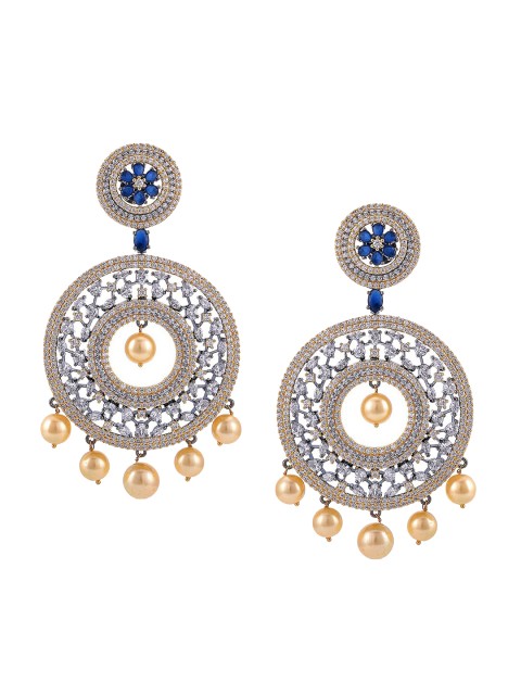 

Tistabene Gold-Plated & Blue Contemporary Drop Earrings