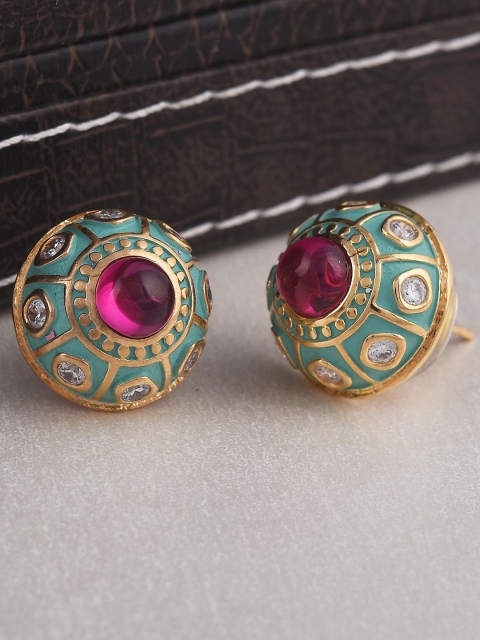 

Tistabene Red & Sea Green Contemporary Studs Earrings