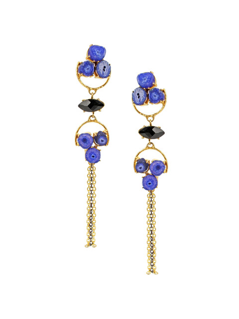 

Tistabene Black & Gold-Toned Contemporary Drop Earrings