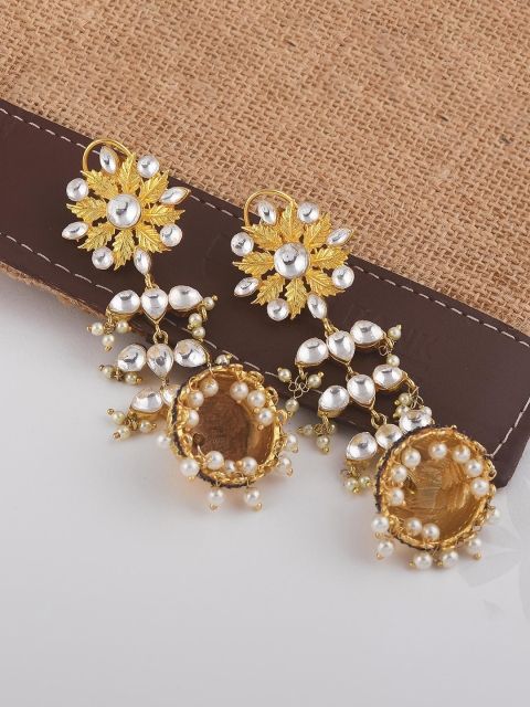 

Tistabene Blue Contemporary Gold-Plated Jhumkas Earrings