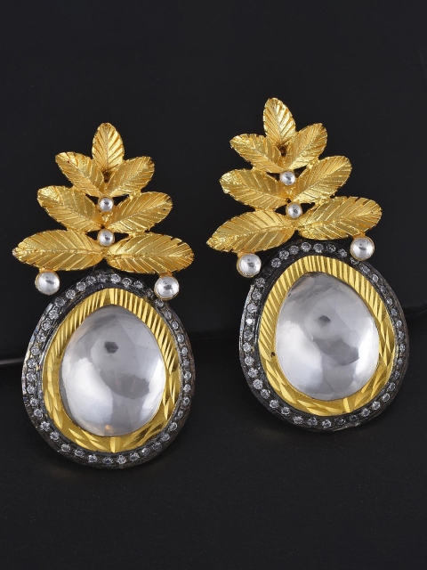 

Tistabene Gold-Plated & White Floral Drop Earrings