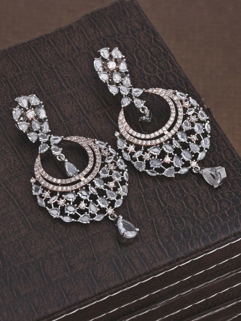 

Tistabene White Gold-Plated Contemporary Chandbalis Earrings