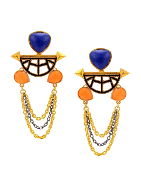 

Tistabene Blue & Coral Contemporary Drop Earrings