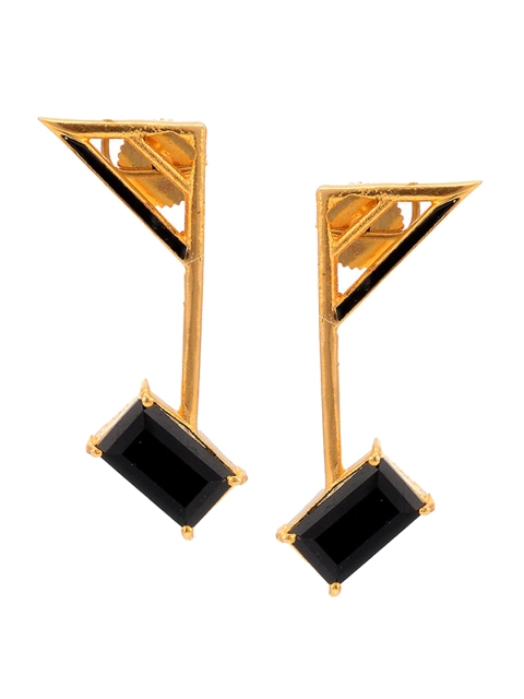 

Tistabene Black & Gold-Toned Contemporary Studs Earrings