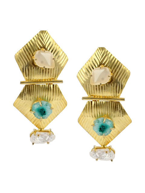 

Tistabene Gold-Toned Geometric Drop Earrings