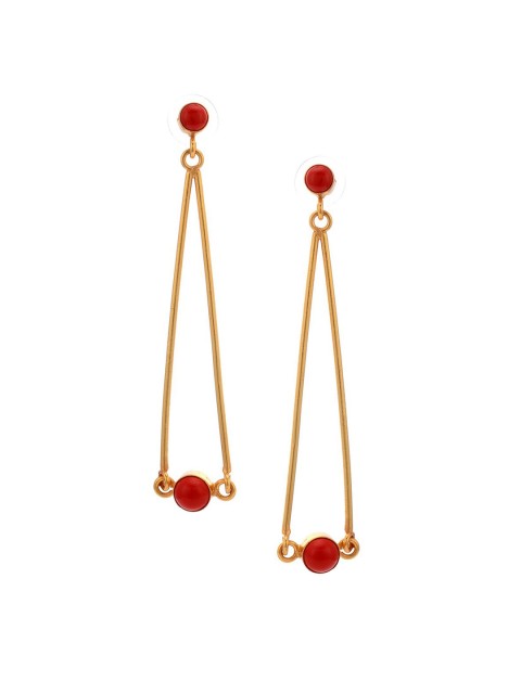 

Tistabene Gold-Plated Stone Studded Contemporary Drop Earrings
