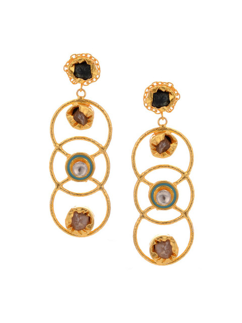 

Tistabene Gold-Plated & White Floral Drop Earrings