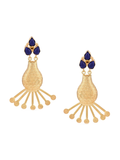 

Tistabene Blue & Gold-Plated Contemporary Drop Earrings