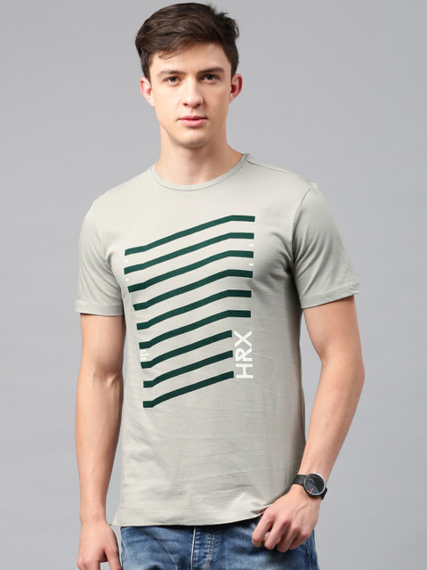 

HRX by Hrithik Roshan Men Grey Printed T-shirt
