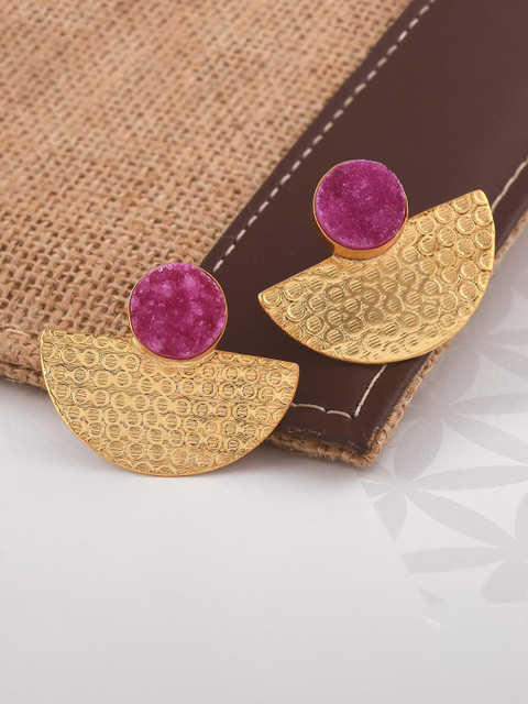

Tistabene Pink & Gold-Toned Contemporary Studs Earrings