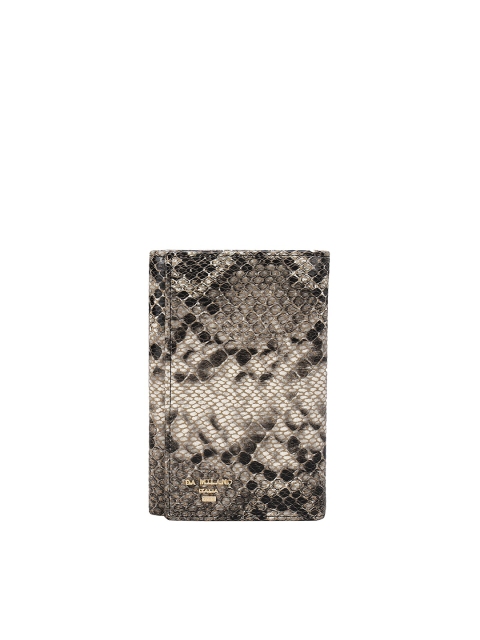 

Da Milano Women Grey Abstract Textured Leather Three Fold Wallet