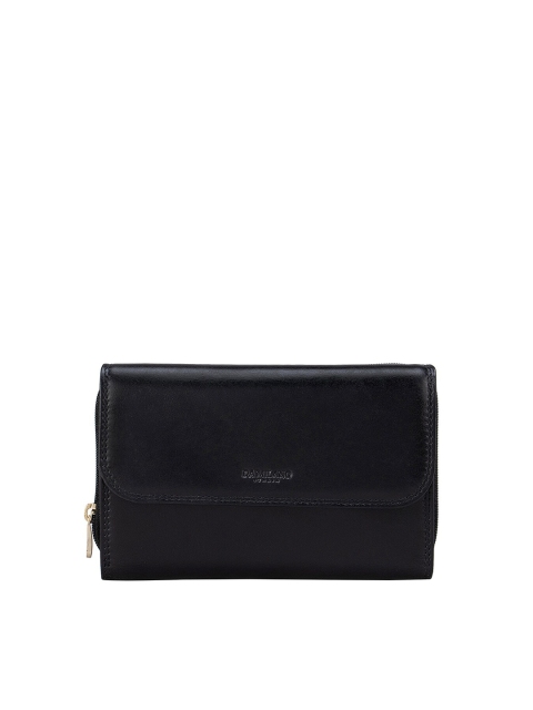 

Da Milano Women Black Leather Zip Around Wallet
