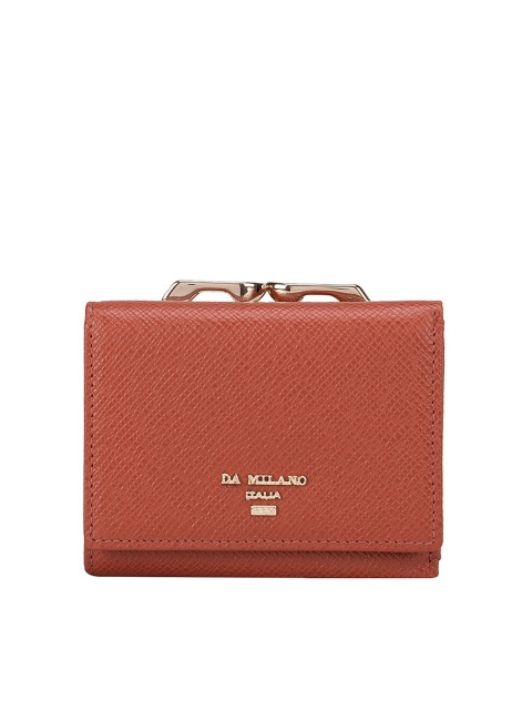 

Da Milano Women Red Textured Leather Three Fold Wallet