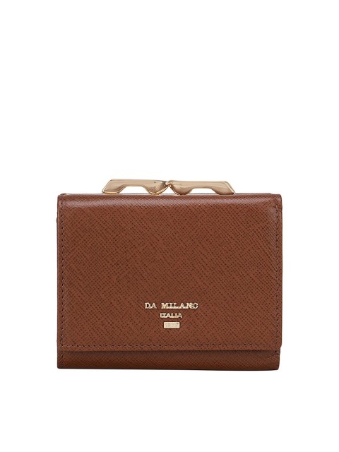 

Da Milano Women Brown Textured Leather Three Fold Wallet