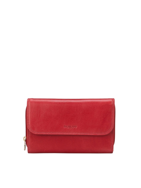 

Da Milano Women Red Leather Zip Around Wallet