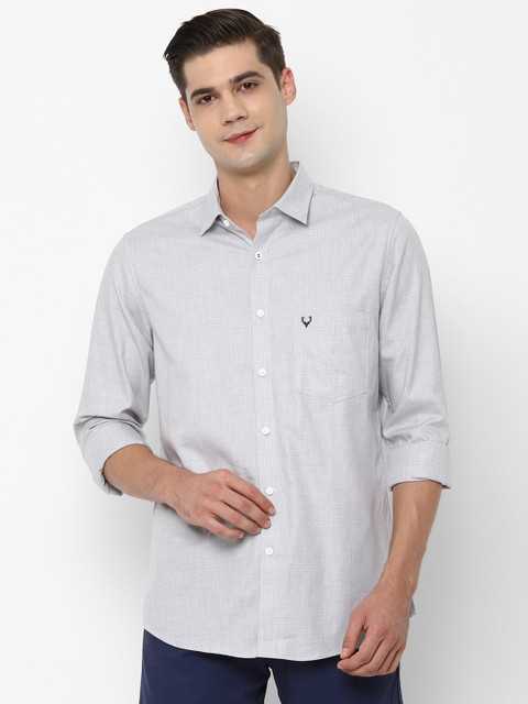 

Allen Solly Men Grey Regular Fit Cotton Casual Shirt